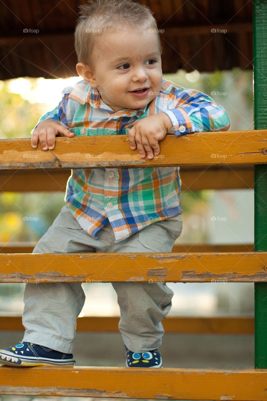 Boy playing in the park