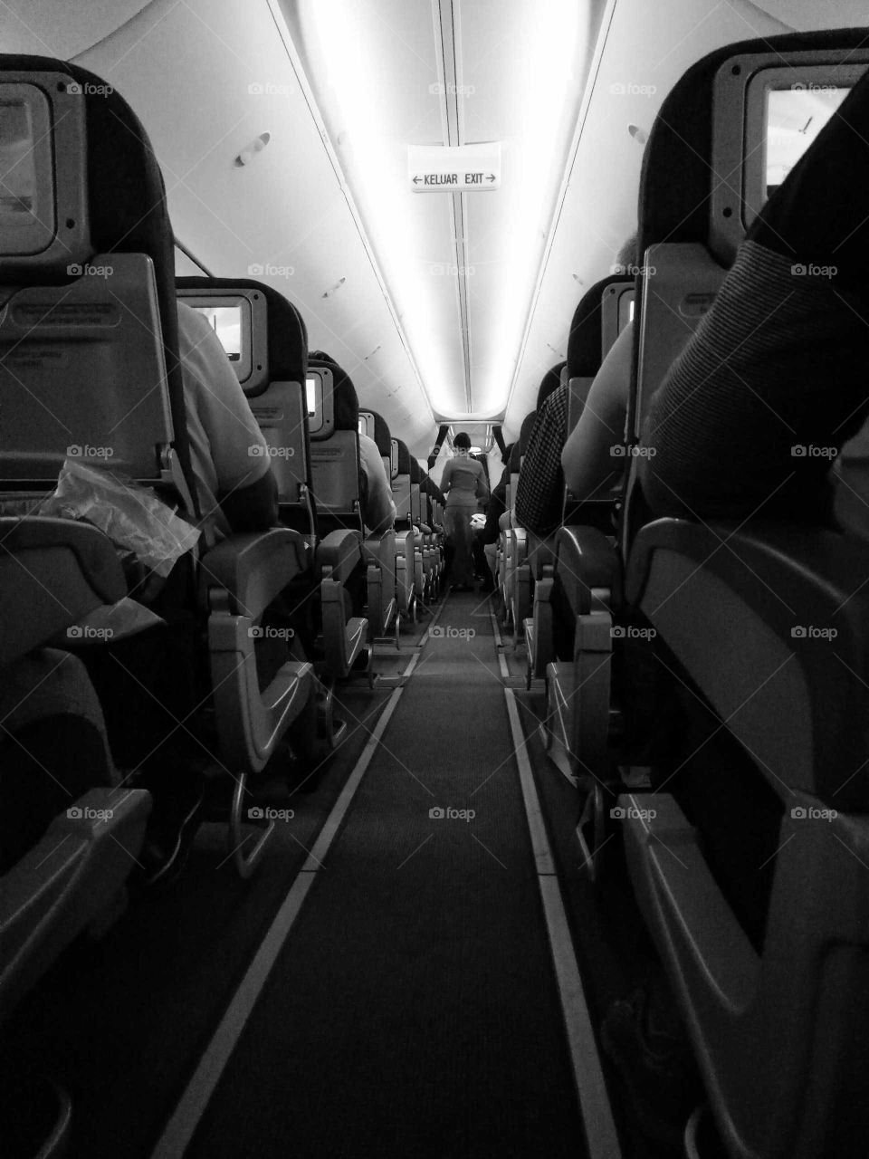 aisle, airplane