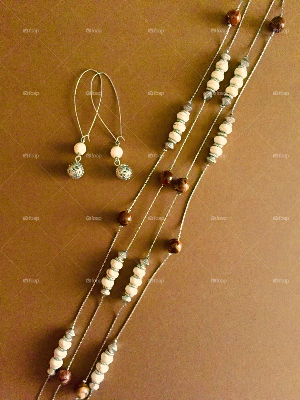 Bead Necklace and Earrings