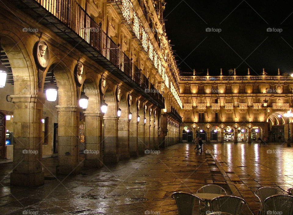 Big square in the center of Salamanca. (Spain).
