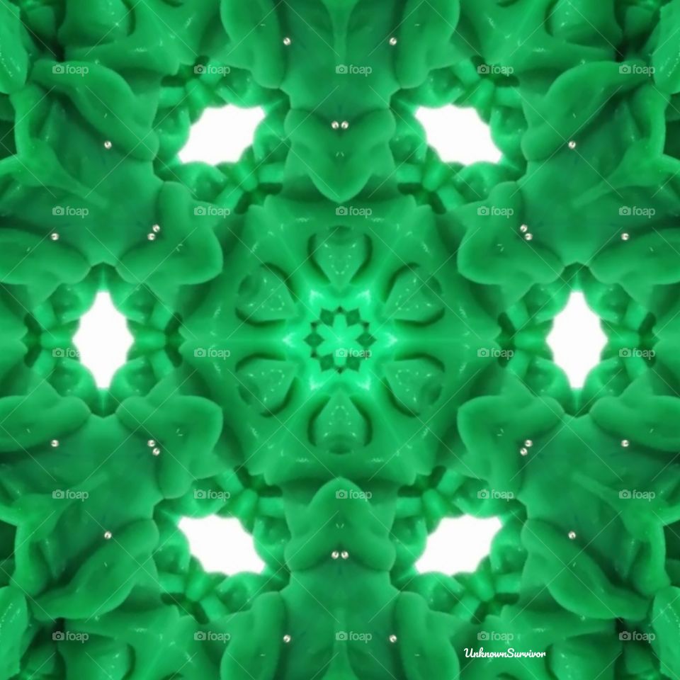 green paint kaleidoscope
