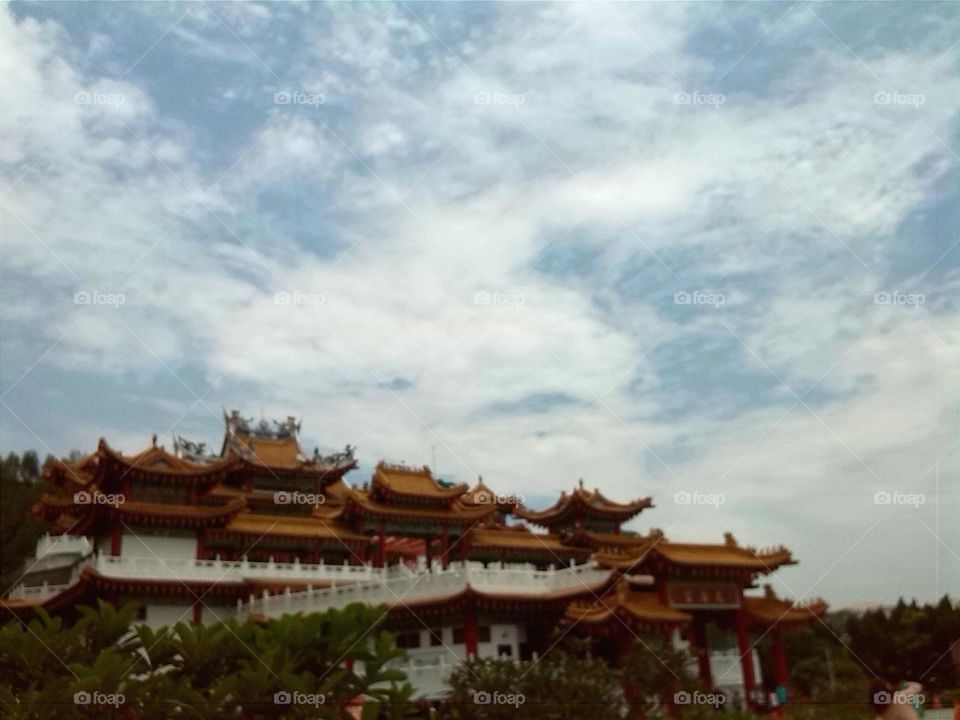 A cloud like fish cross over the temple.