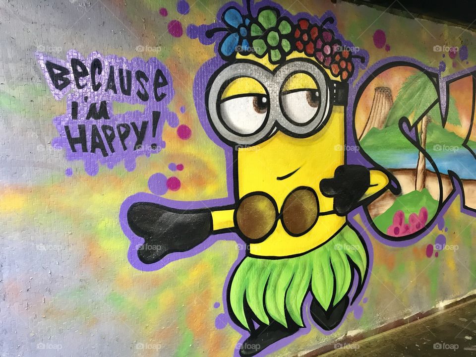 Minion Graffiti in Wolverhampton. 