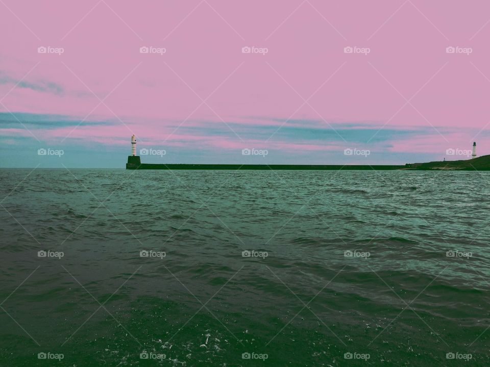 Seascapes in Pink - Aberdeen Harbour 