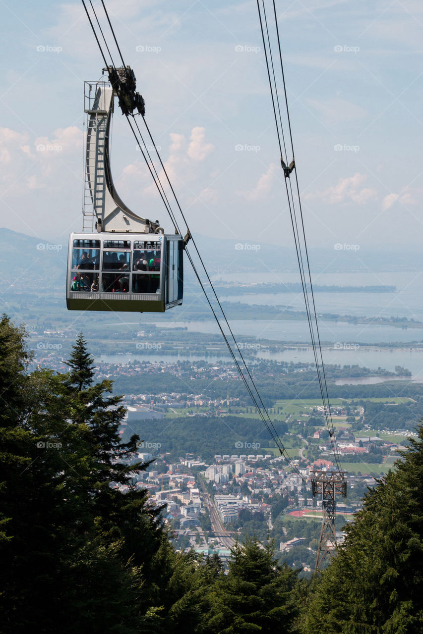 Gondola ride up the mountain 