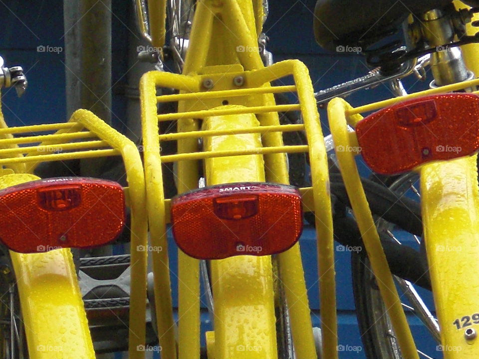 Yellow bicycles in Amsterdam