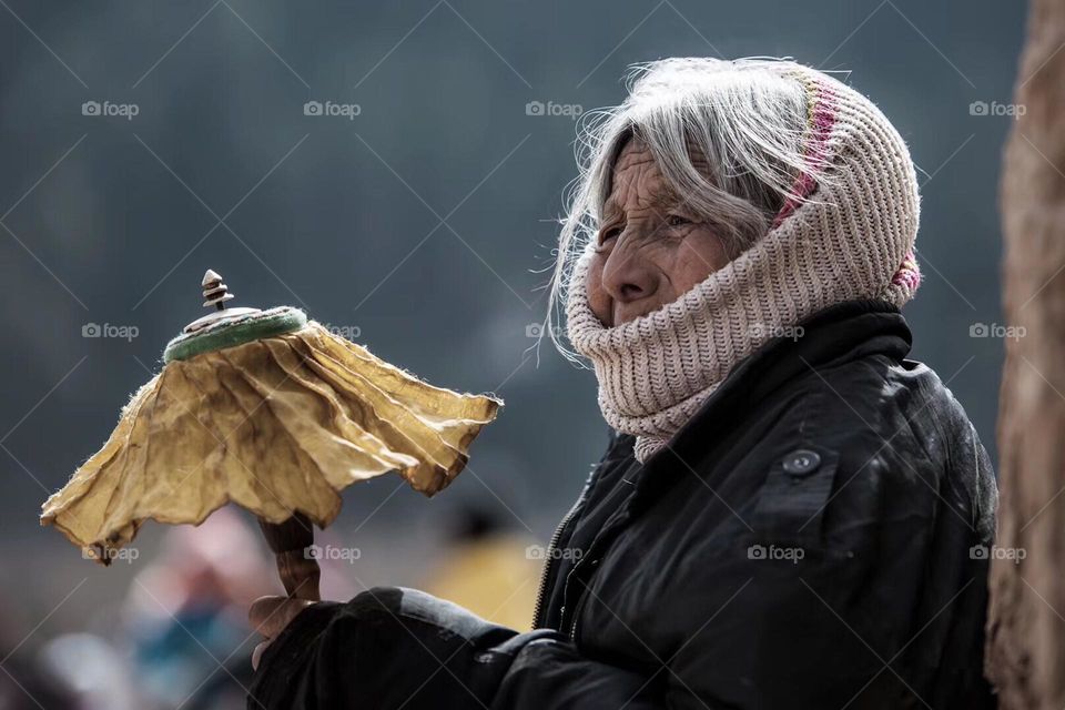 Grandmother in Tibet of China 