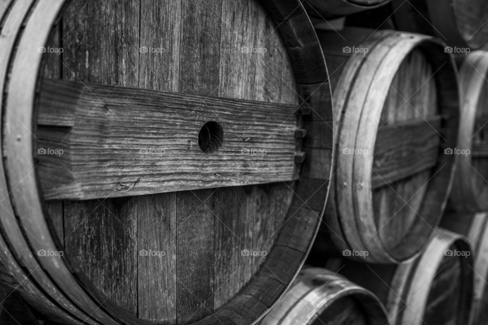 Stacked Wine Barrels