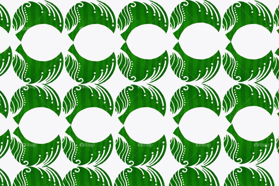 green batik pattern white background texture