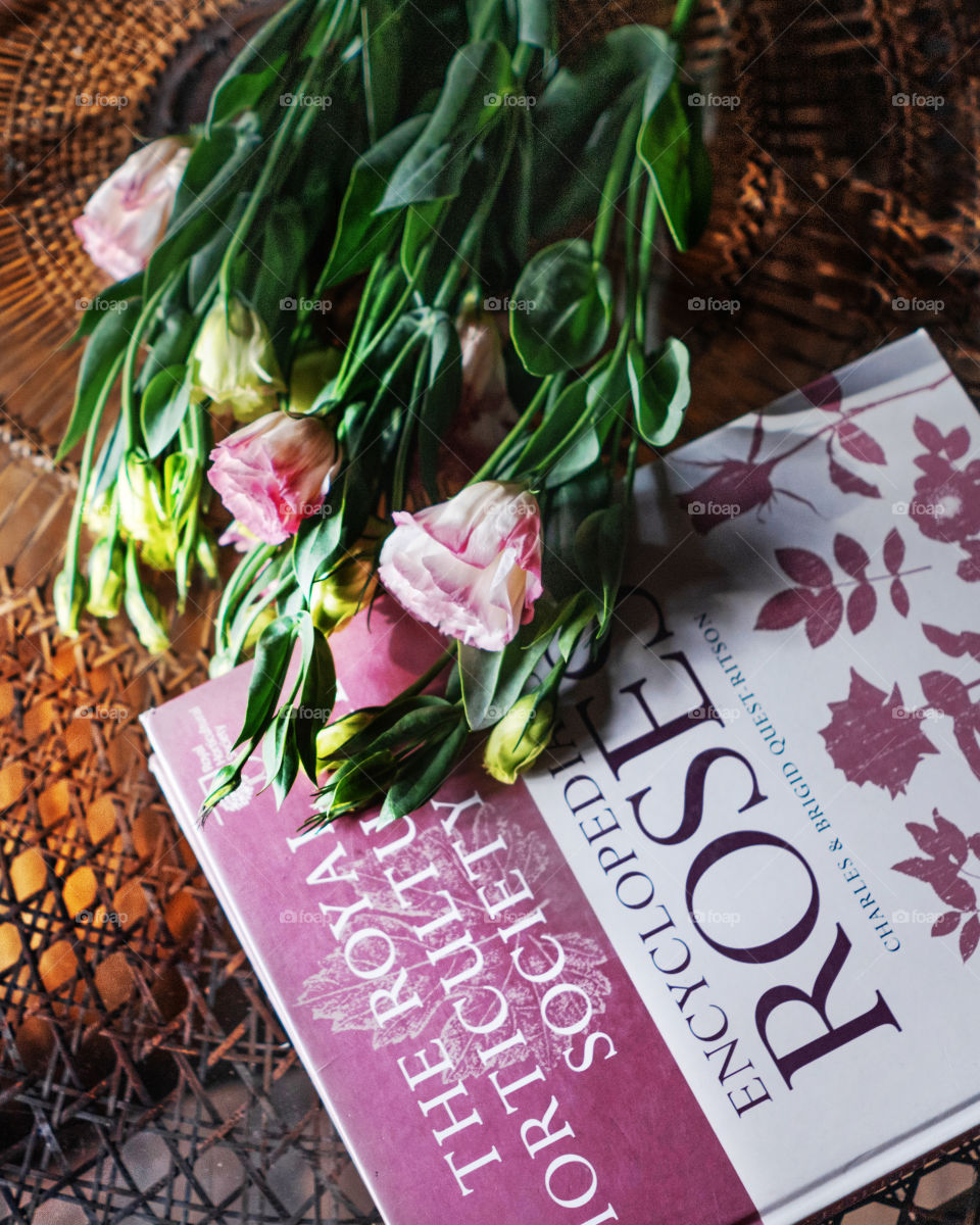 book and roses
