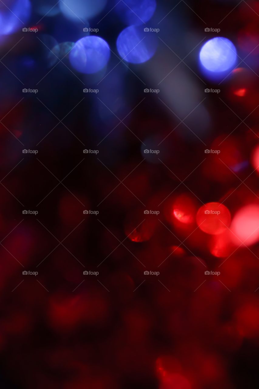 Christmas blue and red bokeh 