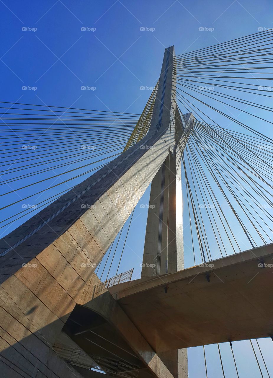 Low angle of Estaiada Bridge