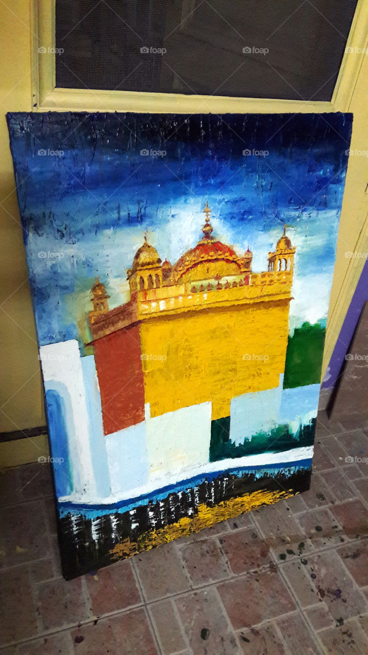 In oils, getting done little by little every day.