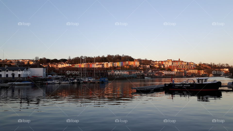 colourful houses in the distance (Bristol)