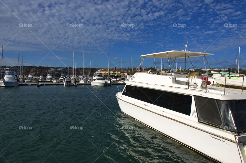 Boats at the jetty in Perth Australia