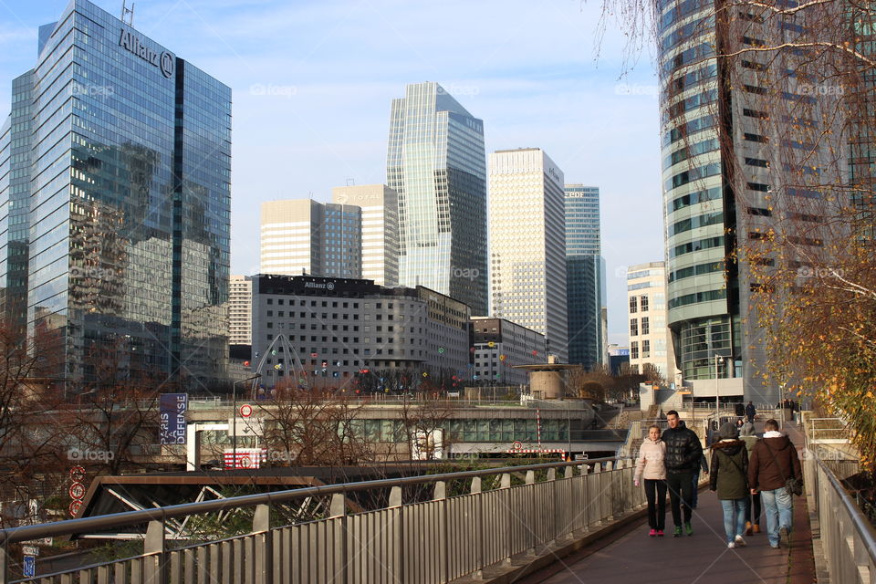 Pedestrian at the Defence.
The financial district of Paris,France