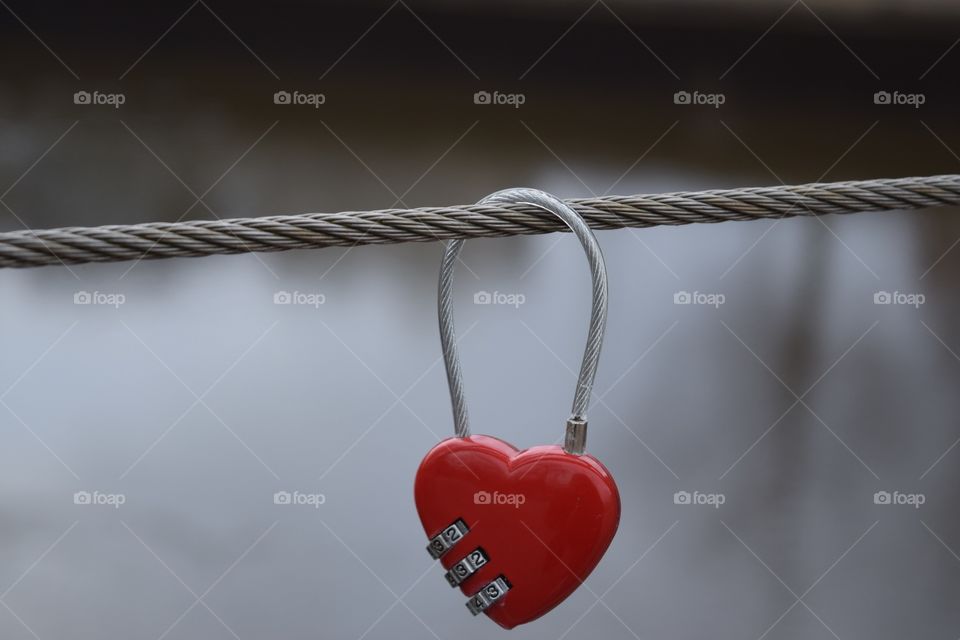 Love Forever . Heart Love Lock Over The Lack