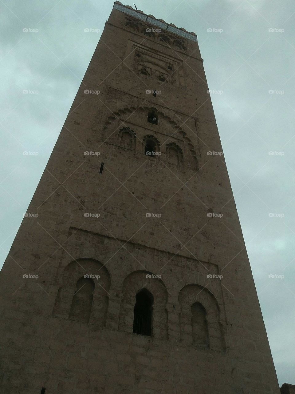 Beautiful architecture:  minaret of kotoubia  mosque at marrakech city in Morocco.