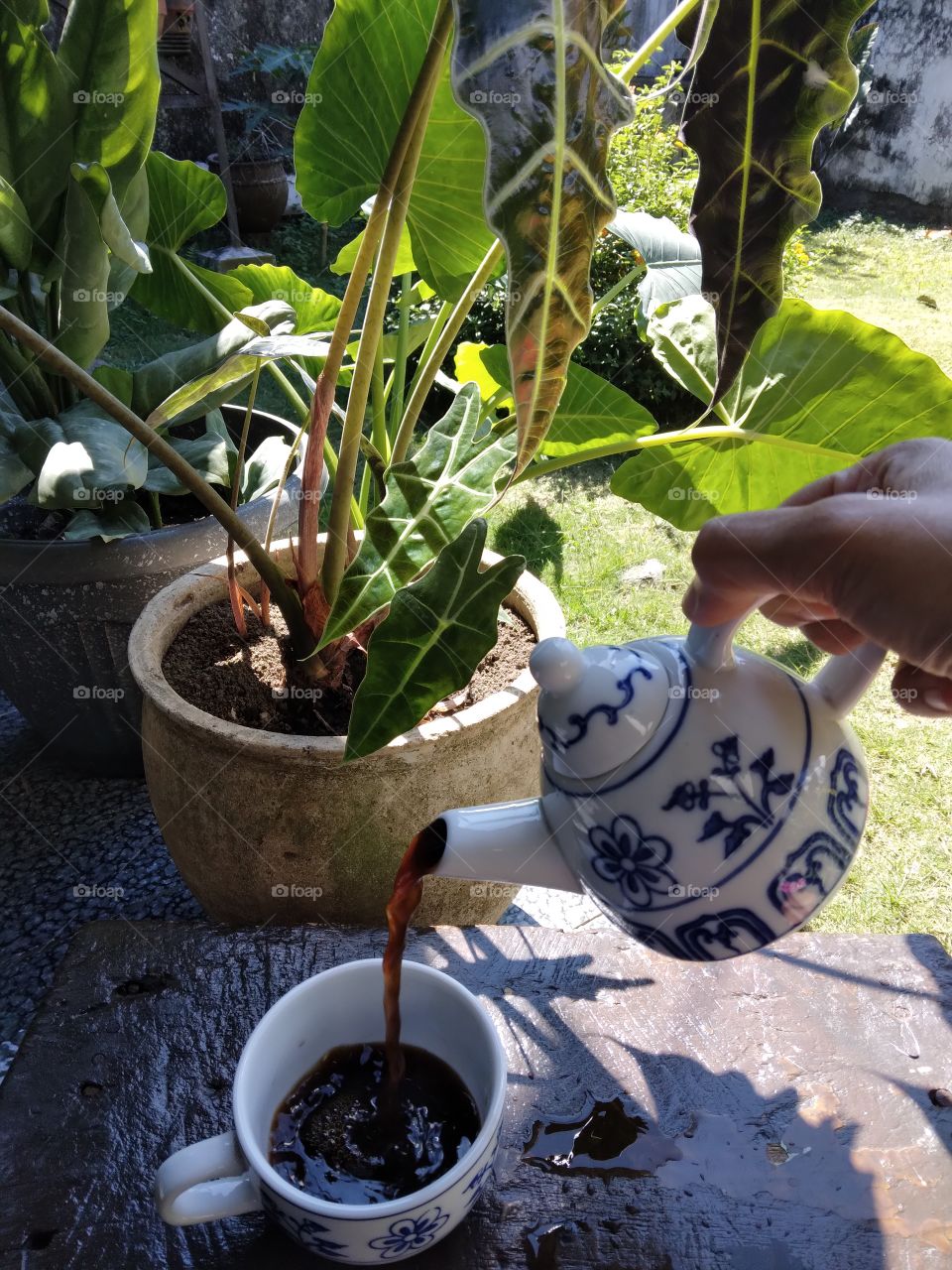 black coffee in the morning