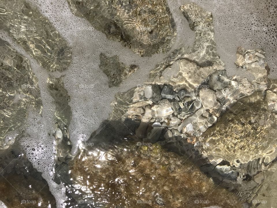 Water crashing over rocks