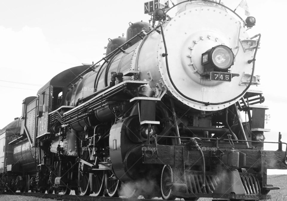 Steam train #745. in B/W
