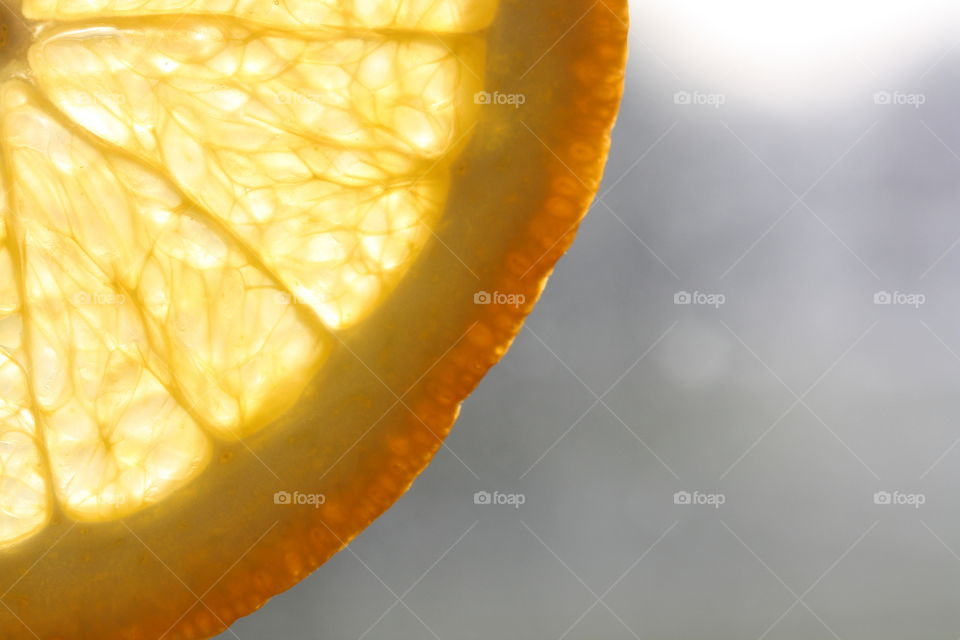 Translucent piece of orange