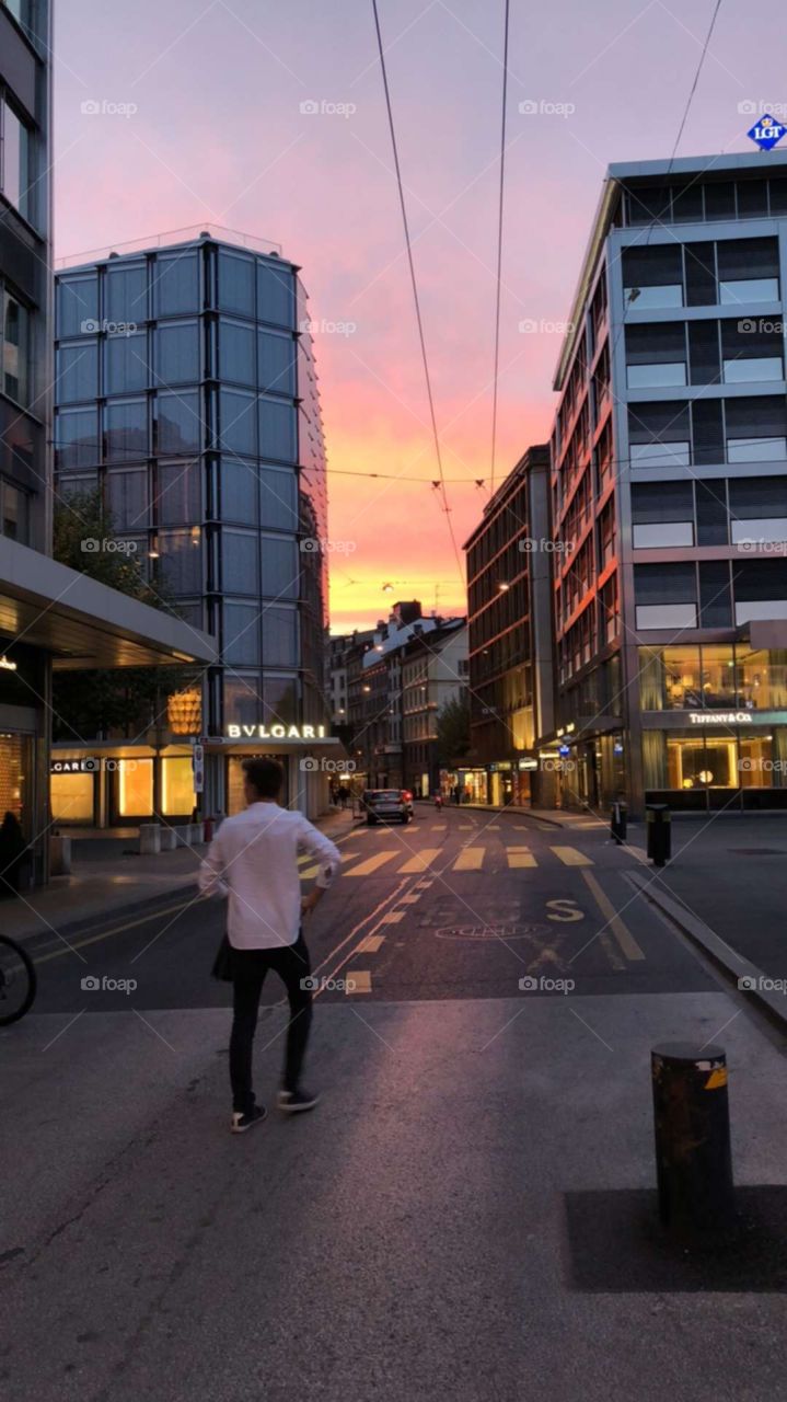 Geneva sunset 