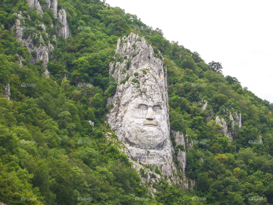 Rock sculpture of Decebalus, king of the Dacians. 