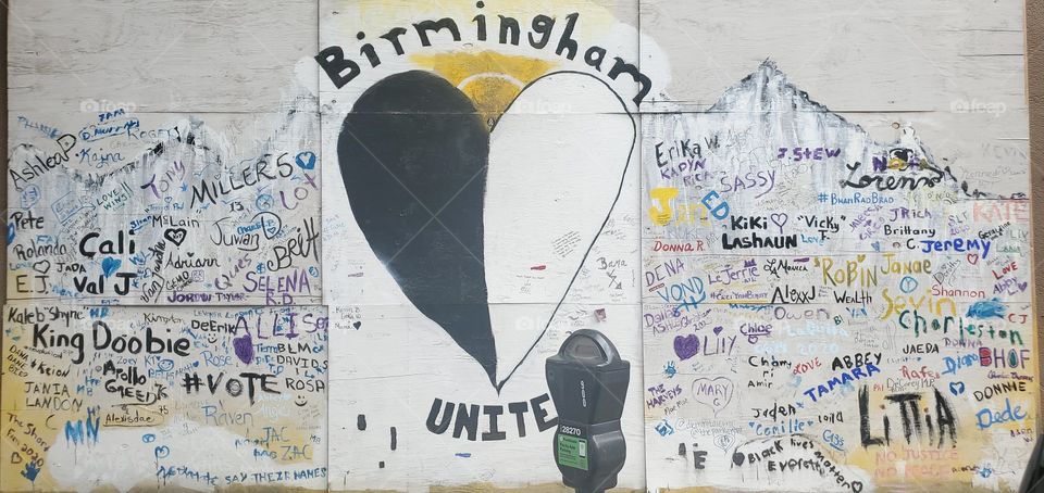 Graffiti love on the streets of Downtown Birmingham