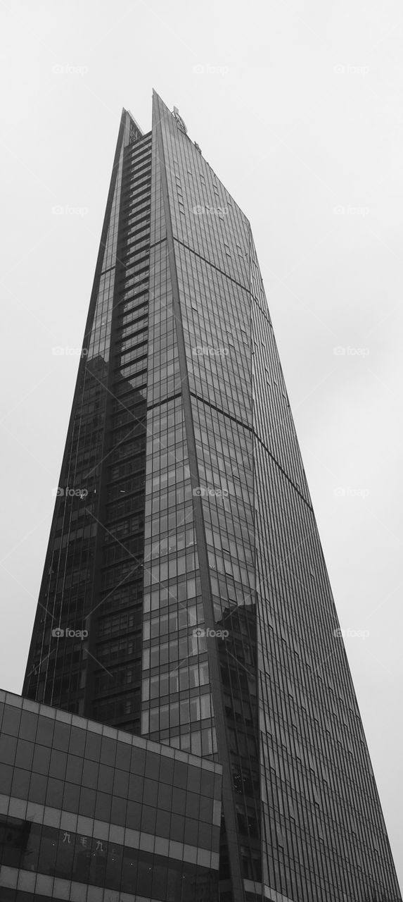 Tall Skyscraper Building in Downtown Shenzhen - China
