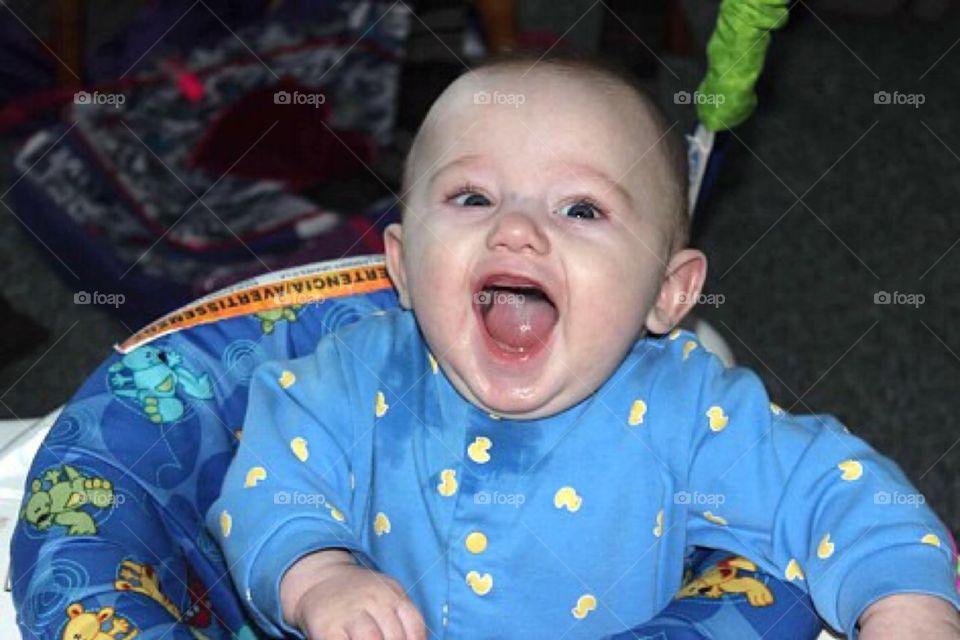 Close-up of smiling baby