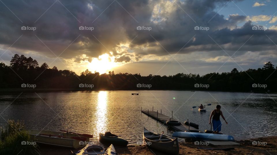 Winding down for the evening after a long day of water activities.