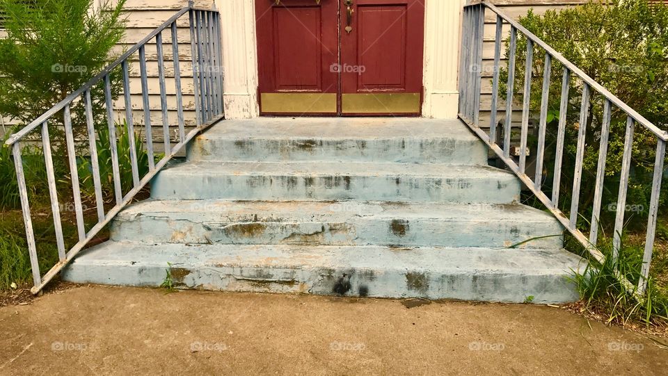 Blue Steps Red Door