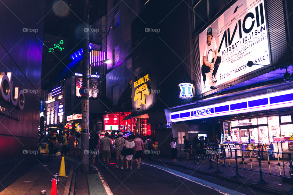 shibuya street at night