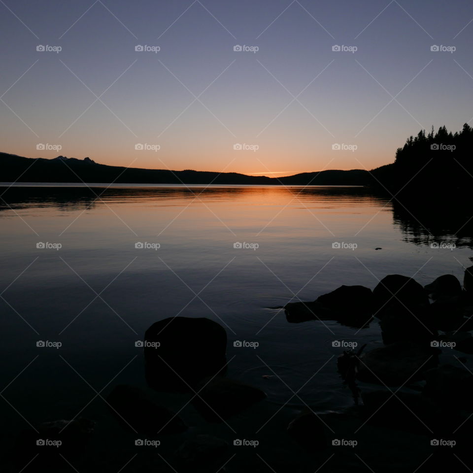 Mountain reflection on lake