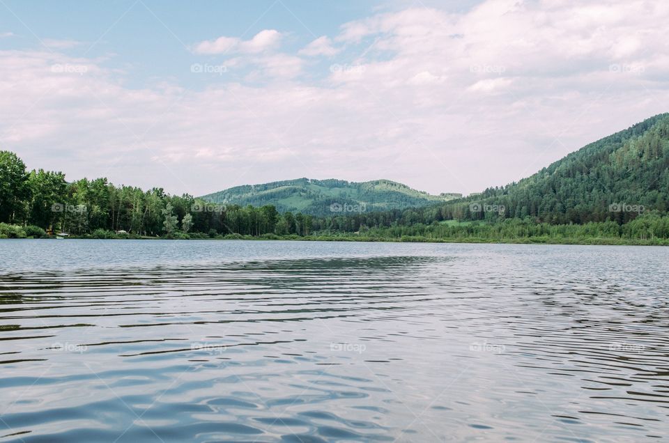 Mountain view with lake