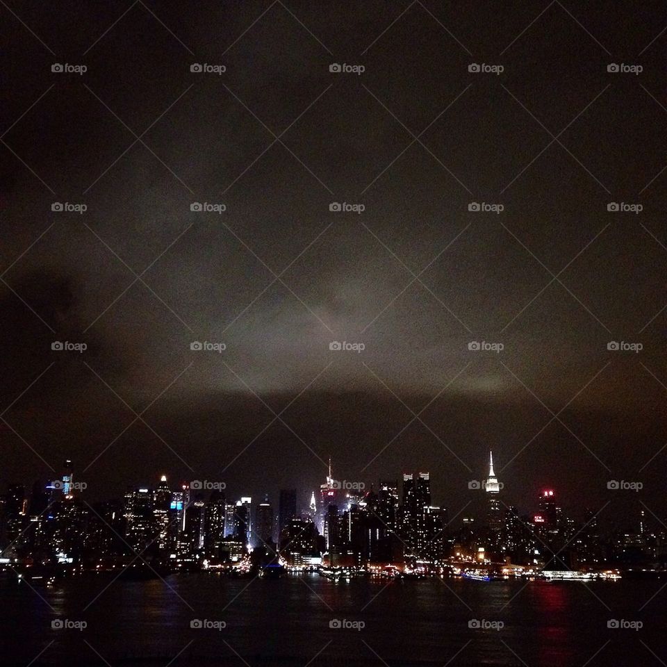 View of NYC at night