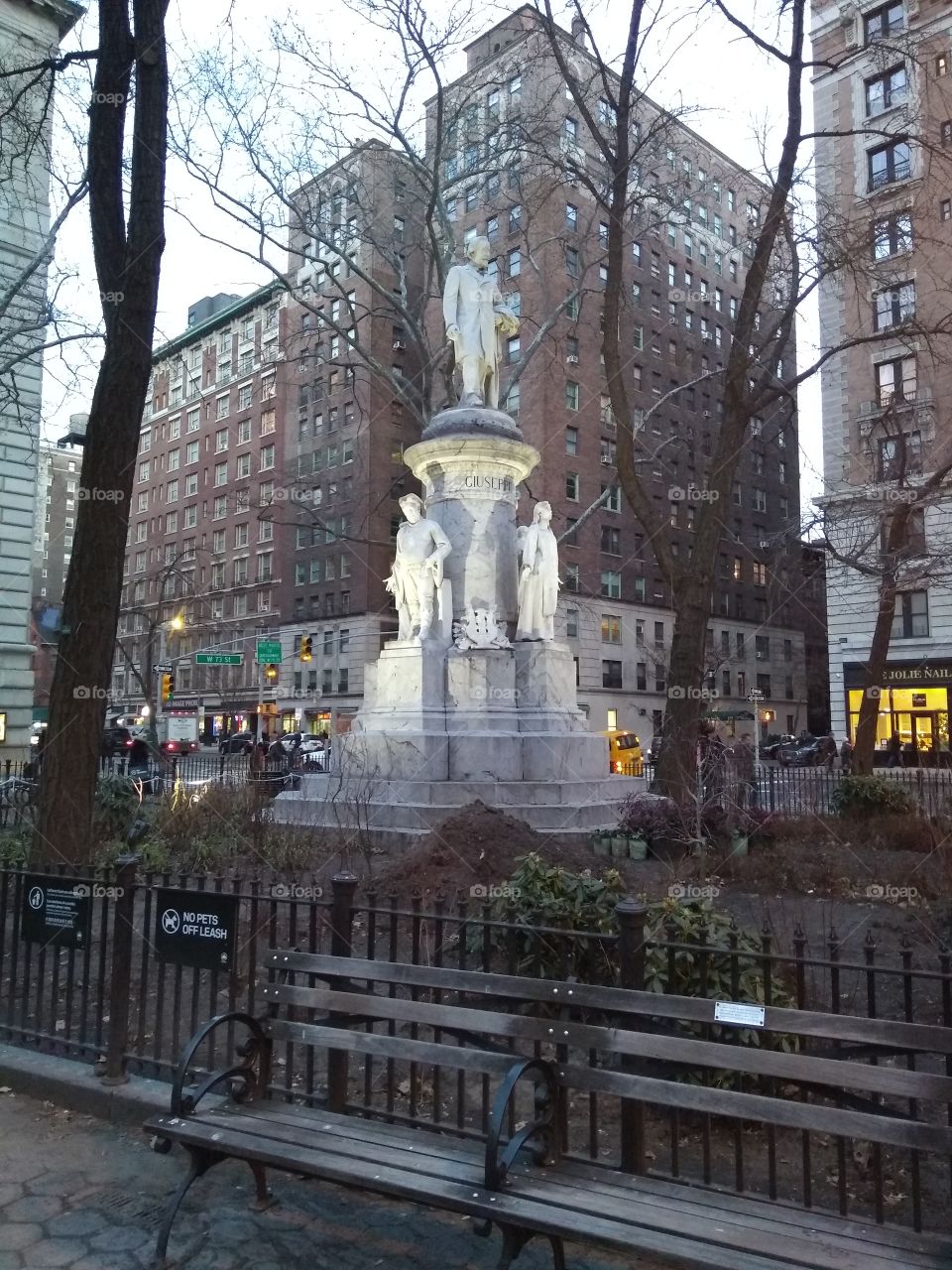 Upper West Side NYC Park at Sunset.