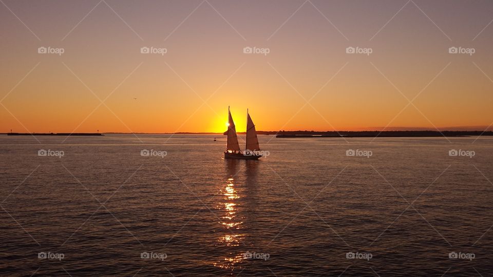 Sunset, Water, Sea, Dawn, Ocean