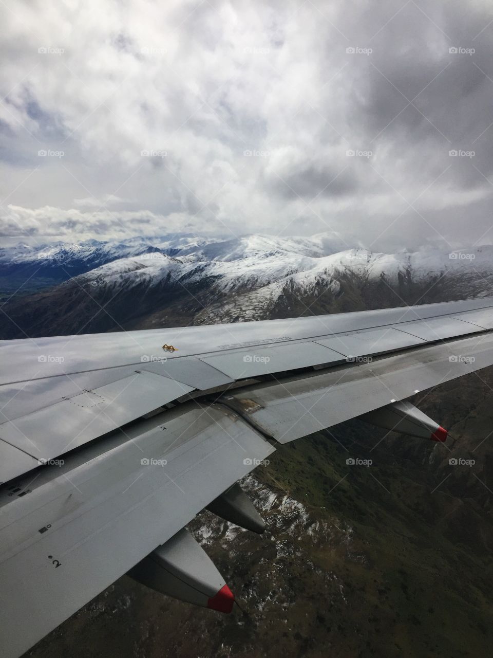 Southern Alps from the aircraft window 