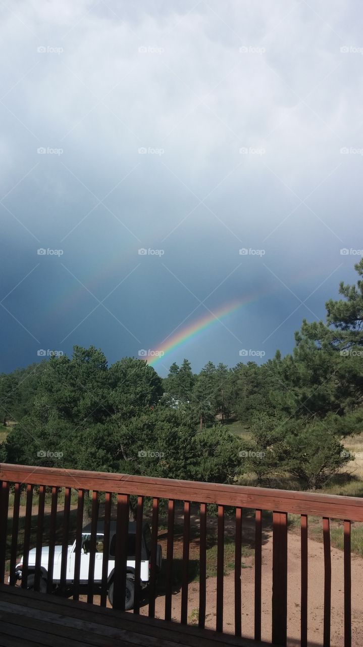 rainbow. rainbow from my deck