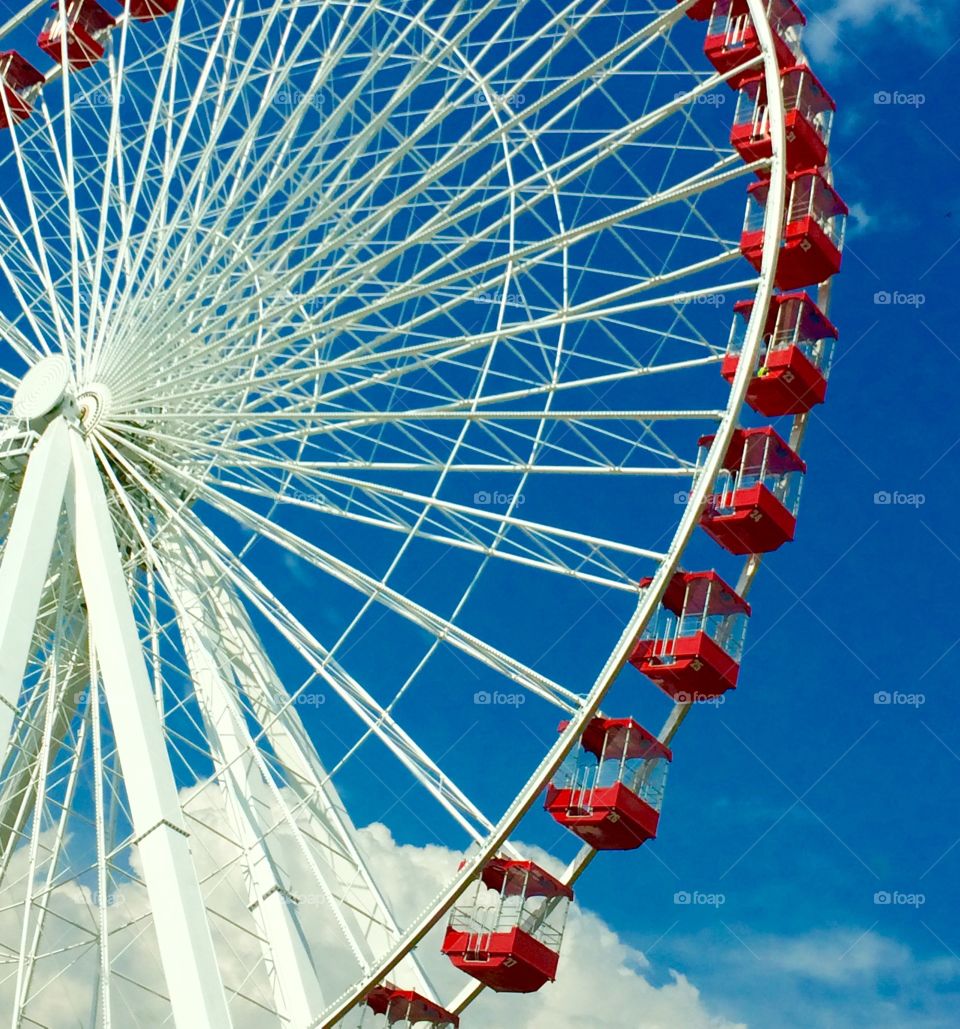 Low angle view of amusement park ride