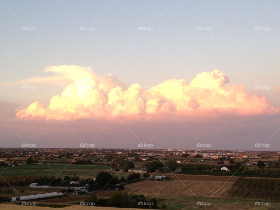 Landscape from home. Sunset across my home,Bertinoro,Italy