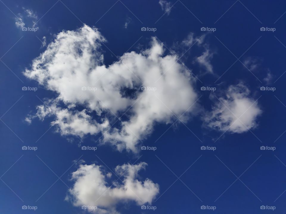 clouds and dark blue sky , weather after rainy day
