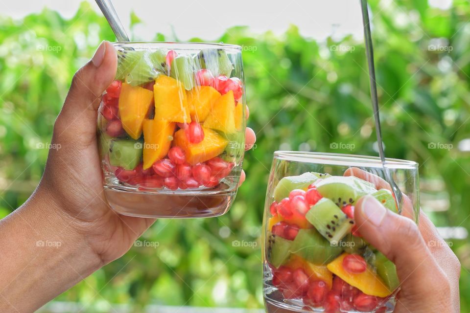 fruits in a glass