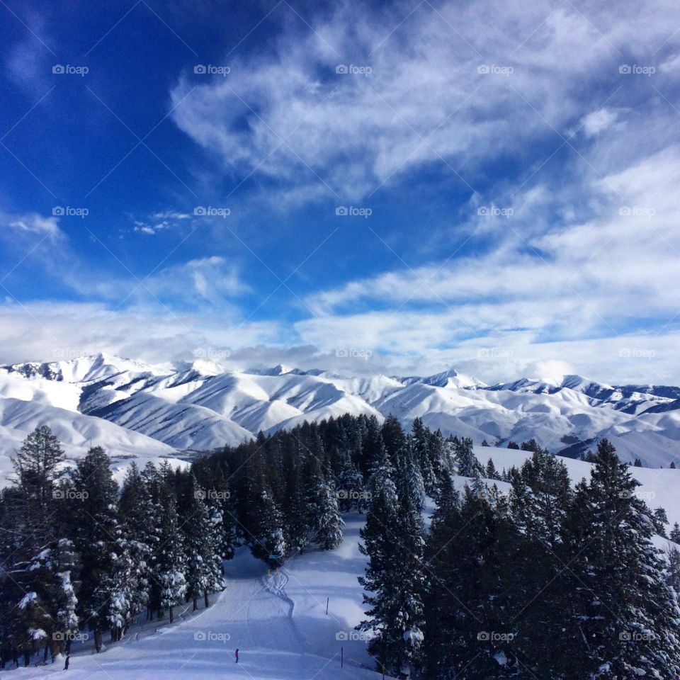 Ski slope in winter