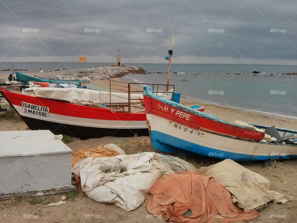 old boats on the beach