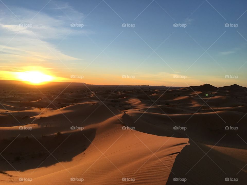 Sunset, Desert, Dawn, No Person, Sand