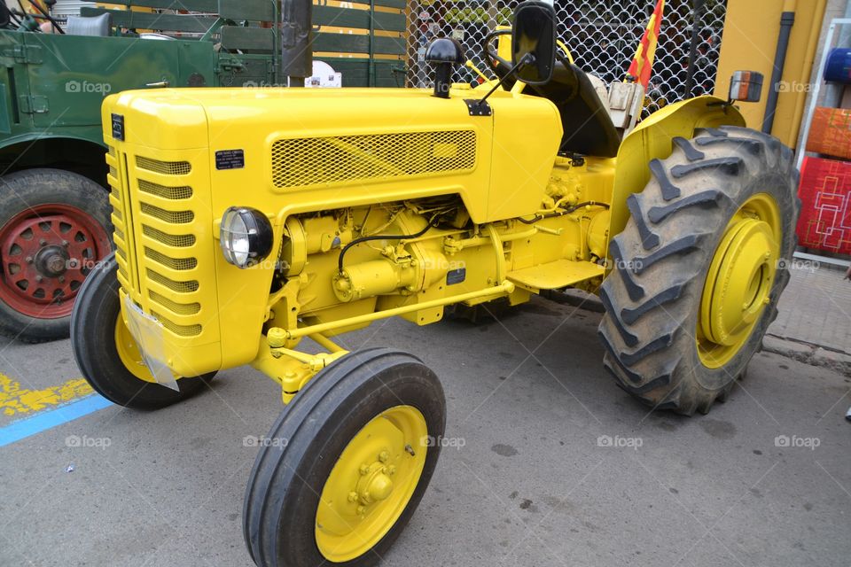 Yellow tractor