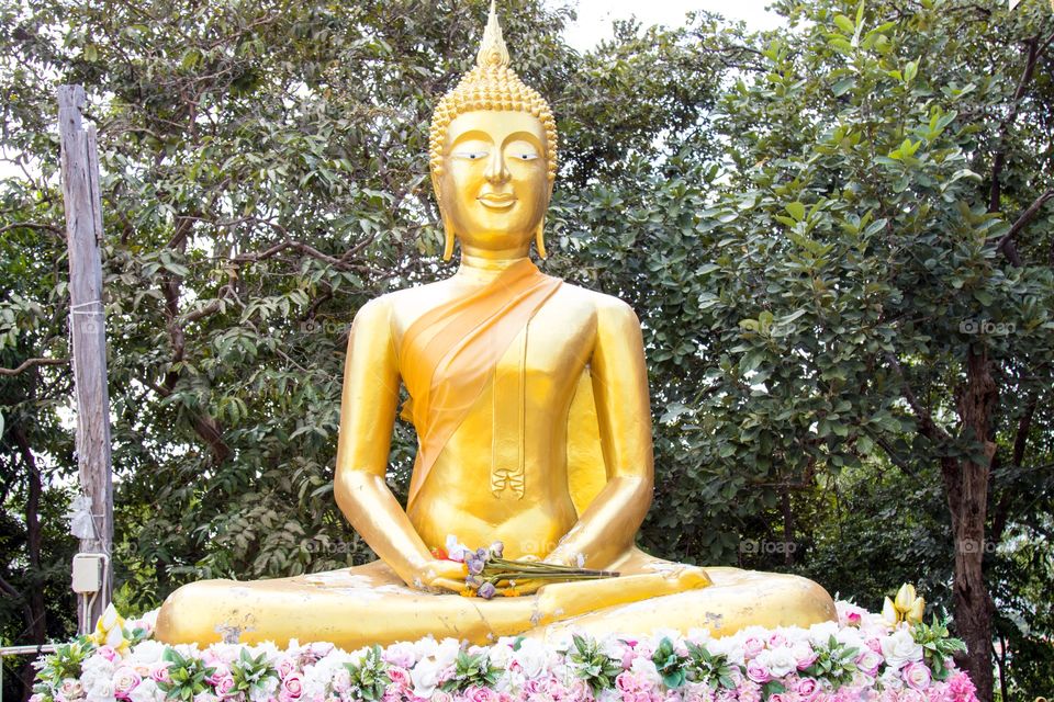 Thai golden buddha statue
